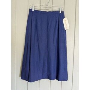 NWT Vintage Pendleton Woolen Mills Blue Wool Skirt Size 12 Midi Lined NEW
